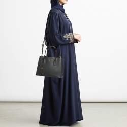 مملوكة مسبقًا حقيبة يد برادا يد مزدوجة جلد كوير سافيانو سوداء صغيرة