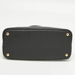 مملوكة مسبقًا حقيبة يد برادا يد مزدوجة جلد كوير سافيانو سوداء صغيرة