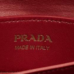 مملوكة مسبقًا حقيبة يد برادا يد مزدوجة جلد كوير سافيانو سوداء صغيرة