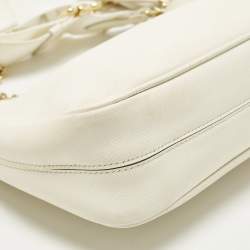 Pre Owned Prada Re-Edition 2005 Off White Saffiano Lux Leather Shoulder Bag