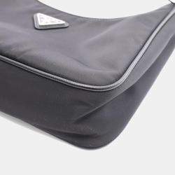 مملوكة مسبقًا حقيبة كتف سلسلة جلد نايلون أسود برادا ري-إديشن 2005