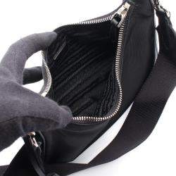 مملوكة مسبقًا حقيبة كتف سلسلة جلد نايلون أسود برادا ري-إديشن 2005