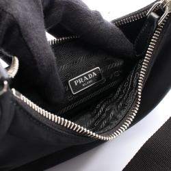 مملوكة مسبقًا حقيبة كتف سلسلة جلد نايلون أسود برادا ري-إديشن 2005