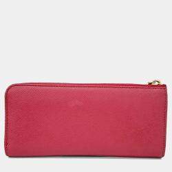 مملوكة مسبقًا محفظة برادا جلد سافيانو وردية طويلة