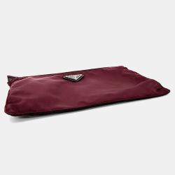 Pre Owned Prada Burgundy Canvas pouch