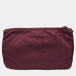 Pre Owned Prada Burgundy Canvas pouch