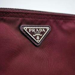 Pre Owned Prada Burgundy Canvas pouch