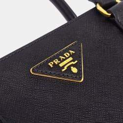 مملوكة مسبقًا Prada Black Saffiano Leather Saffiano Luxe Tote and Shoulder Bag
