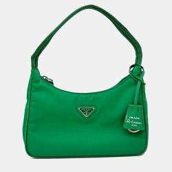 مملوكة مسبقًا Prada Green Nylon Tessuto Hobo Bag