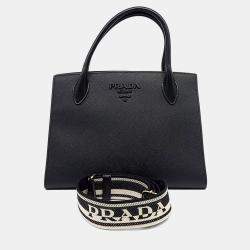 مملوكة مسبقًا حقيبة برادا مونكروم سافيانو سوداء