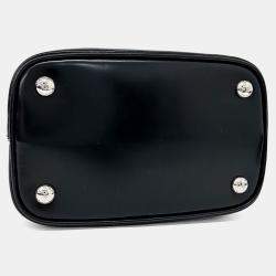 مملوكة مسبقًا حقيبة توت برادا سوداء جلد لامع 