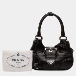 مملوكة مسبقًا Prada Black Nappa Soft Padded Re Edition 2002 Moon Satchel