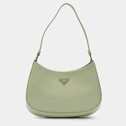 مملوكة مسبقًا Prada Green Spazzolato Cleo Shoulder Bag