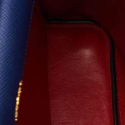 مملوكة مسبقًا حقيبة يد توتس برادا جلد سافيانو كوير صغير ذو مقبض مزدوج باللون الأزرق الداكن