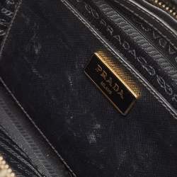 Pre Owned Prada Promenade Medium Black Saffiano Cuir Leather Satchel