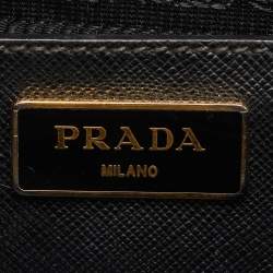Pre Owned Prada Promenade Medium Black Saffiano Cuir Leather Satchel