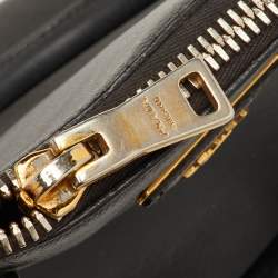 Pre Owned Prada Promenade Medium Black Saffiano Cuir Leather Satchel