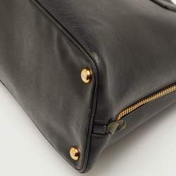 Pre Owned Prada Promenade Medium Black Saffiano Cuir Leather Satchel