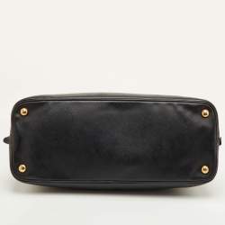 Pre Owned Prada Promenade Medium Black Saffiano Cuir Leather Satchel