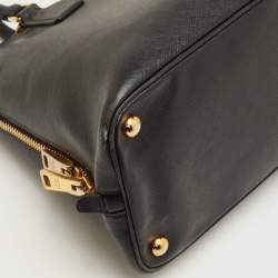 Pre Owned Prada Promenade Medium Black Saffiano Cuir Leather Satchel