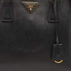 Pre Owned Prada Promenade Medium Black Saffiano Cuir Leather Satchel
