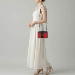 مملوكة مسبقًا Prada Cahier Red/Black City Calf and Saffiano Leather Shoulder Bag