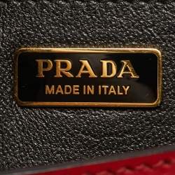 مملوكة مسبقًا Prada Cahier Red/Black City Calf and Saffiano Leather Shoulder Bag