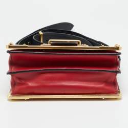 مملوكة مسبقًا Prada Cahier Red/Black City Calf and Saffiano Leather Shoulder Bag