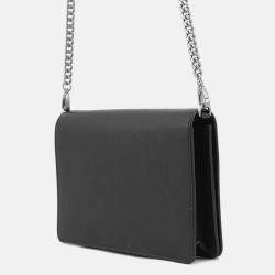 Pre Owned Prada Mini Bag Chain Shoulder Bag Black Saffiano Leatherleather