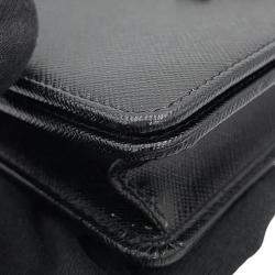 Pre Owned Prada Mini Bag Chain Shoulder Bag Black Saffiano Leatherleather