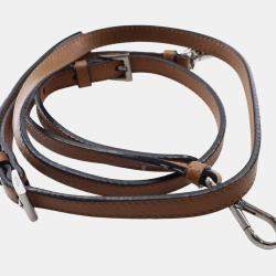 Pre Owned Prada Brown Saffiano Embroidered Pattina Satchel