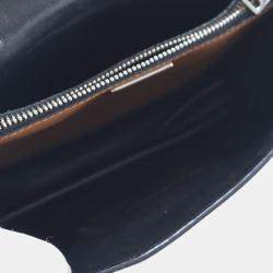 Pre Owned Prada Brown Saffiano Embroidered Pattina Satchel