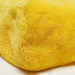 Pre Owned حقيبة شاطئ قماش تيريكلوث أصفر/أسود شعار برادا