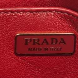 مملوكة مسبقًا Prada Promenade Mini Pink/Red Leather and Crocodile Satchel