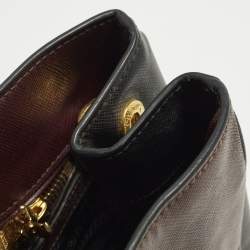 مملوكة مسبقًا Prada Gardener's Medium Burgundy/Black Saffiano Leather Tote