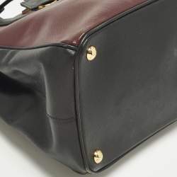 مملوكة مسبقًا Prada Gardener's Medium Burgundy/Black Saffiano Leather Tote