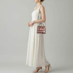 Pre Owned حقيبة كروس بودي برادا جلد الثعبان بيج وبني