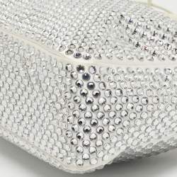 مملوكة مسبقًا Prada Re-Edition 2000 Crystals Off White Satin Shoulder Bag