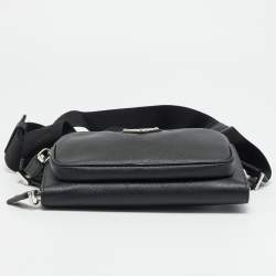 Pre Owned Prada Travel Black Saffiano Lux Leather Belt Bag