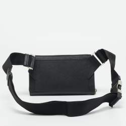 Pre Owned Prada Travel Black Saffiano Lux Leather Belt Bag