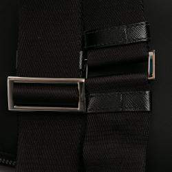 مملوكة مسبقًا Prada Black Saffiano Trimmed Re Nylon Zip Top Crossbody