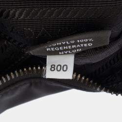 مملوكة مسبقًا Prada Black Saffiano Trimmed Re Nylon Zip Top Crossbody