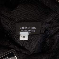 مملوكة مسبقًا Prada Black Saffiano Trimmed Re Nylon Zip Top Crossbody