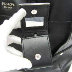 Pre Owned Prada CITY CALF Leather Shoulder Bag Black