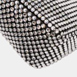 مملوكة مسبقًا Prada Black Crystal Embellished Satin Triangle Pouch