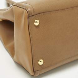 Pre Owned Prada Gardener's Tan Saffiano Lux Leather Tote