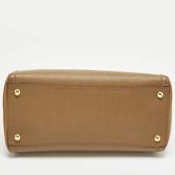 Pre Owned Prada Gardener's Tan Saffiano Lux Leather Tote