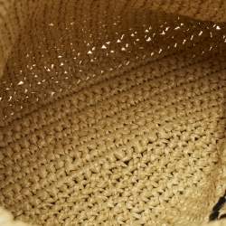 مملوكة مسبقًا Prada Logo Cream/Black Raffia Tote
