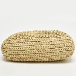 مملوكة مسبقًا Prada Logo Cream/Black Raffia Tote