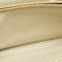 Pre Owned حقيبة كروس بودي برادا سافينو جلد بلون الكريم على حزام